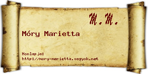 Móry Marietta névjegykártya